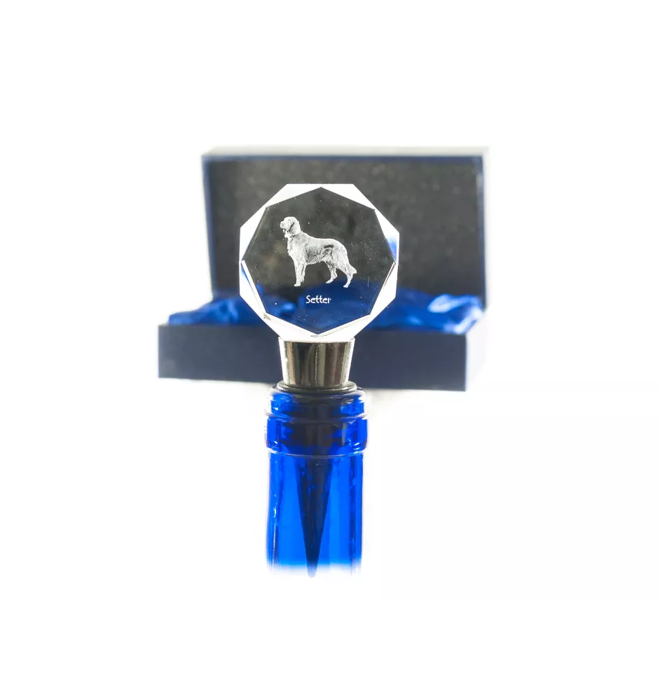 Setter anglais, Setter laverack I - Bouchon de bouteille, bouchon de vin en cristal avec photo, cadeau personnalisé pour barman par la marque Art-Dog