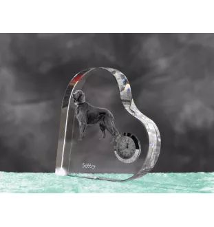 Seter angielski zegar w kształcie serca z psem Art-Dog