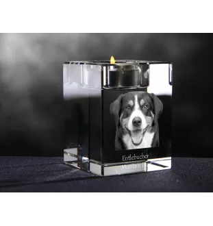 Entlebucher Mountain Dog, Entelbuch Cattle Dog - Candle holder with dog photo, crystal tealight holder, personalised gift by Art-Dog brand
