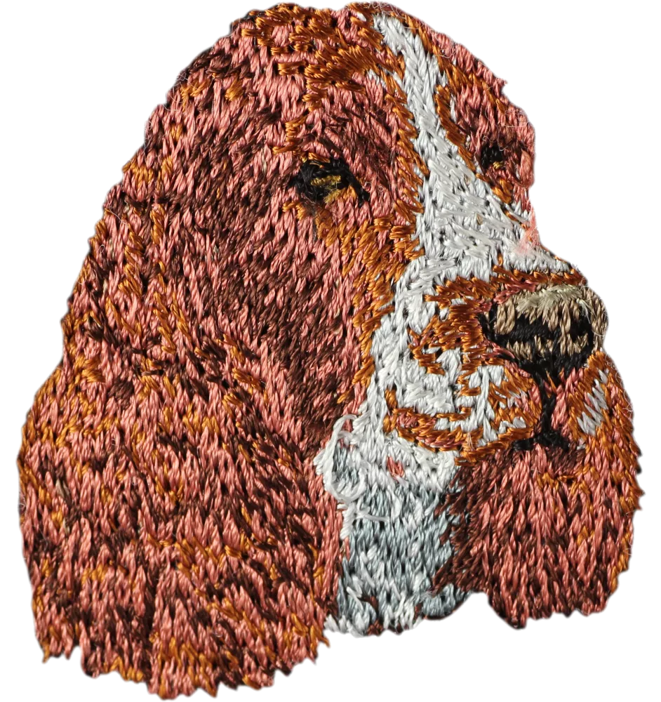 English Springer Spaniel, Springer anglais - écusson en forme de chien, patch brodé, décoration unique pour sac à dos de la marque Art-Dog