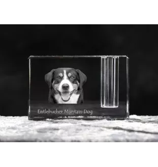 Entlebucher Sennenhund - Stifthalter, Kristallorganizer mit Hundefoto, einzigartige Schreibtischdekoration der Marke Art-Dog