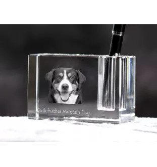 Entlebucher Mountain Dog, Entelbuch Cattle Dog - Pen stand, crystal organiser with dog photo, unique desk decoration by Art-Dog brand