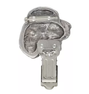 English Springer Spaniel - brooch with a clip, holder for a start number, silver-plated dog show pin from the Art-Dog brand