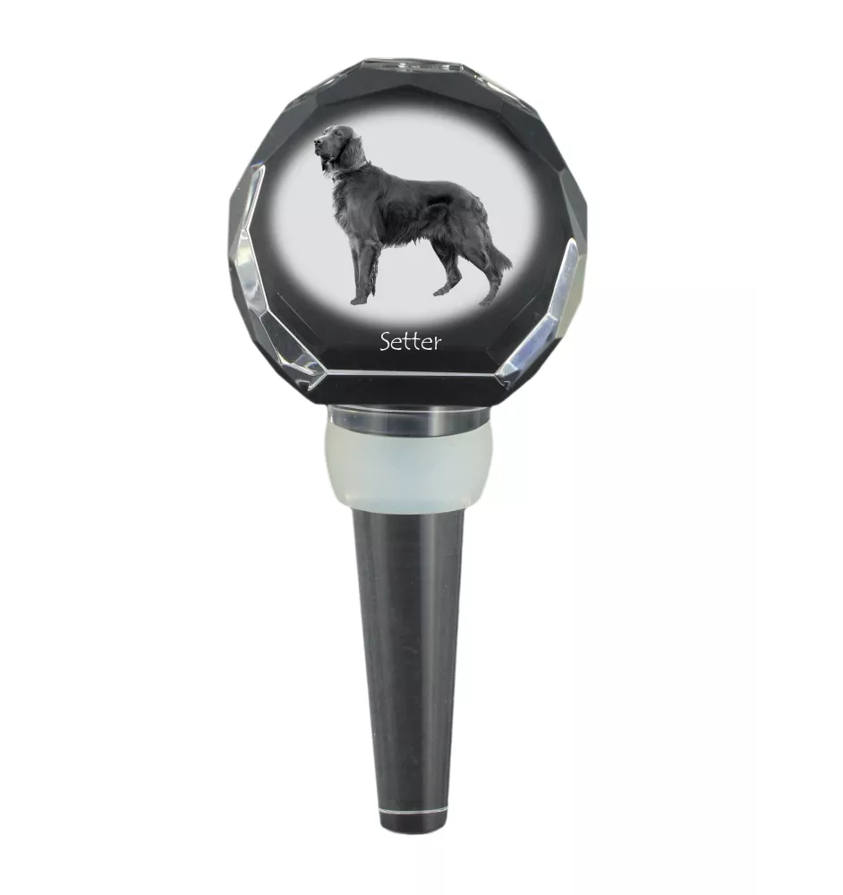 English Setter, Englischer Setter I - Kristallflaschenverschluss, einzigartiger Weinverschluss mit Foto, personalisiertes Geschenk für Sommelier der Marke Art-Dog