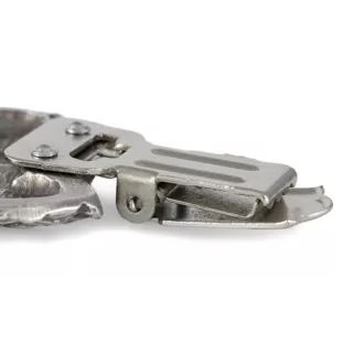 English Springer Spaniel - brooch with a clip, holder for a start number, silver-plated dog show pin from the Art-Dog brand