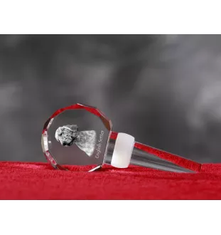 English setter, Lawerack, Laverack - Crystal bottle stopper, unique wine stopper with photo, personalised gift for sommelier by Art-Dog brand