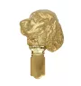 English Springer Spaniel - brooch with a clip, gold-plated holder for a race number, elegant dog show pin from Art-Dog brand