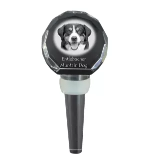 Entlebucher Mountain Dog, Entelbuch Cattle Dog - Crystal bottle stopper, unique wine stopper with photo, personalised gift for sommelier by Art-Dog brand