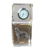 English setter, Lawerack, Laverack I - crystal clock with a photo, a photo of a dog in crystal, personalized desk clock by Art-Dog brand
