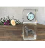 English setter, Lawerack, Laverack I - crystal clock with a photo, a photo of a dog in crystal, personalized desk clock by Art-Dog brand