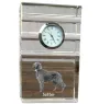 English setter, Lawerack, Laverack I - glass clock with a photo, photo of a dog in crystal, personalized standing office clock by Art-Dog brand