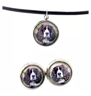 English Springer Spaniel, Springer anglais - boîte à bijoux avec votre photo, ensemble collier et boucles d'oreilles, produits personnalisés de la marque Art-Dog