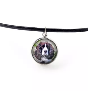 English Springer Spaniel - jewelry with your photo box, set of necklace and earrings, personalized products from the Art-Dog brand