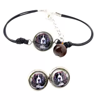 English Springer Spaniel - a set of jewelry with your photo, a woman's ornament, handmade item, a product made with passion for creating the Art-Dog brand.