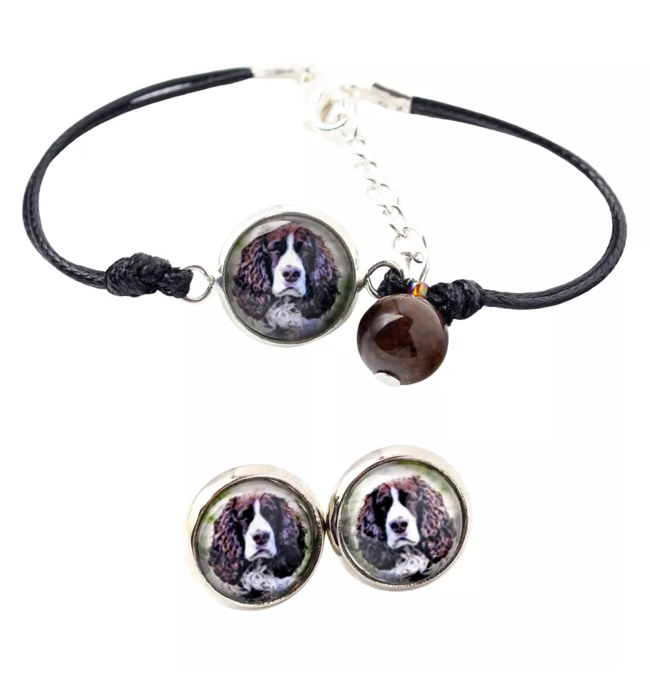 English Springer Spaniel - a set of jewelry with your photo, a woman's ornament, handmade item, a product made with passion for creating the Art-Dog brand.