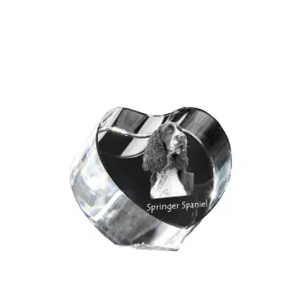 English Springer Spaniel - a photo of a dog in crystal, crystal heart, unique photo frame from the Art-Dog brand