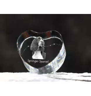 English Springer Spaniel - Hundebild im Kristall, Kristallherz, einzigartiger Bilderrahmen der Marke Art-Dog
