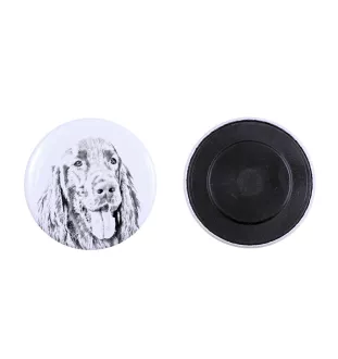 English Setter, Englischer Setter I Magnet mit einem Hundepfotenabdruck, außergewöhnlich leicht, starker Magnet, handgefertigtes Produkt der Marke Art-Dog