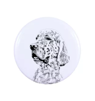 English Setter, Englischer Setter Magnet mit einem Hundepfotenabdruck, außergewöhnlich leicht, starker Magnet, handgefertigtes Produkt der Marke Art-Dog
