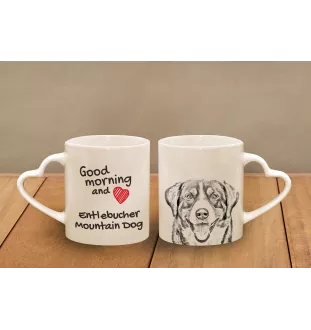 Entlebucher Sennenhund - Tasse mit Hund, entzückende Tasse mit herzförmigem Henkel, universelles Geschenk der Marke Art-Dog