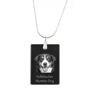 Entlebucher Sennenhund - Kristallanhänger mit Hund, Silberhalskette mit Foto, personalisierter Anhänger der Marke Art-Dog