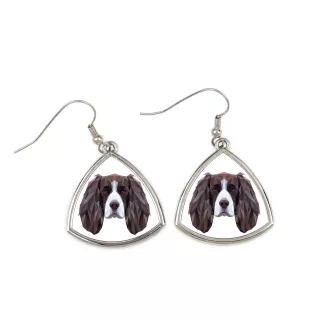 English Springer Spaniel - earrings with a picture and the inscription geometric dog Art-Dog