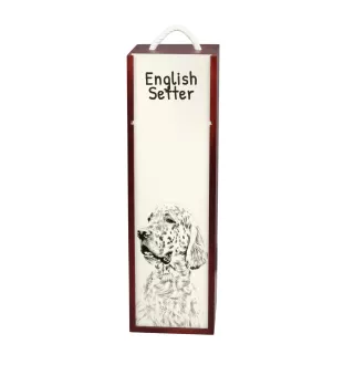 English Setter, Englischer Setter - Weinbox mit Hund, Alkoholbox mit Grafik, personalisierte Geschenkbox der Marke Art-Dog