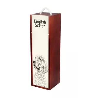 Setter anglais, Setter laverack - boîte à vin avec chien, boîte à alcool avec graphisme, boîte cadeau personnalisée de la marque Art-Dog