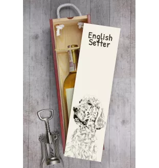 English Setter, Englischer Setter - Weinbox mit Hund, Alkoholbox mit Grafik, personalisierte Geschenkbox der Marke Art-Dog