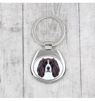 English Springer Spaniel, Springer anglais - porte-clés géométrique avec photo et inscription Art-Dog