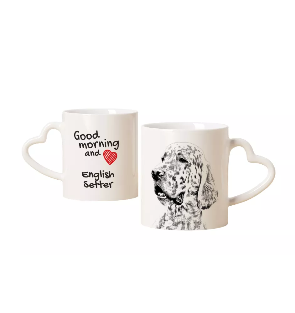 English Setter, Englischer Setter - Tasse mit Hund, entzückende Tasse mit herzförmigem Henkel, universelles Geschenk der Marke Art-Dog