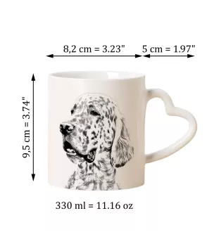 Setter anglais, Setter laverack - tasse avec chien, une tasse adorable avec une anse en forme de cœur, un cadeau universel de la marque Art-Dog