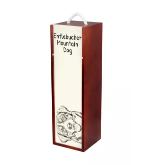 Entlebucher Mountain Dog, Entelbuch Cattle Dog - wine box with a dog, alcohol box with graphics, personalized gift box from the Art-Dog brand