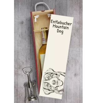 Entlebucher Mountain Dog, Entelbuch Cattle Dog - wine box with a dog, alcohol box with graphics, personalized gift box from the Art-Dog brand