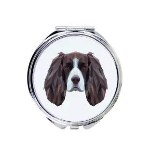 English Springer Spaniel - Spiegel mit Foto und geometrischem Aufdruck der Marke Art-Dog