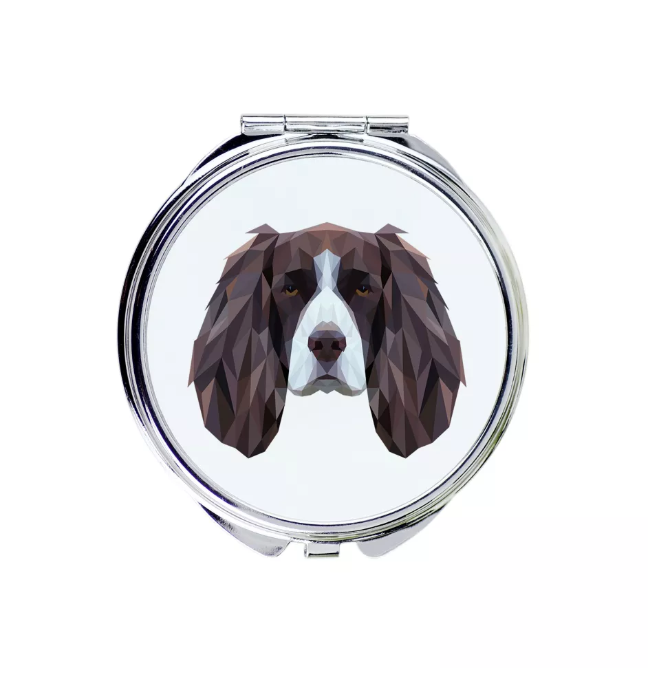 English Springer Spaniel - Spiegel mit Foto und geometrischem Aufdruck der Marke Art-Dog
