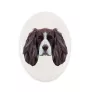 English Springer Spaniel - Fliese mit geometrischem Bild und Schriftzug der Marke Art-Dog