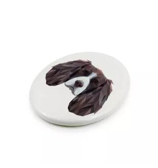 English Springer Spaniel - a plate with a geometric design and the brand name Art-Dog
