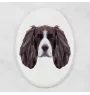 English Springer Spaniel - Fliese mit geometrischem Bild und Schriftzug der Marke Art-Dog