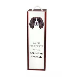 English Springer Spaniel - geometric box with a picture and inscription for wine by Art-Dog