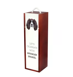 English Springer Spaniel - geometric box with a picture and inscription for wine by Art-Dog