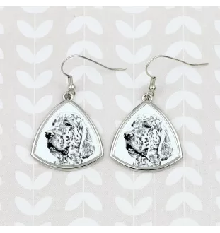 Setter anglais, Setter laverack - boucles d'oreilles avec chien, boucles d'oreilles pendantes avec photo, bijoux personnalisés avec impression de la marque Art-Dog