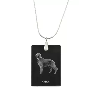 Setter anglais, Setter laverack I - Pendentif en cristal avec chien, collier en argent avec photo, pendentif personnalisé par la marque Art-Dog