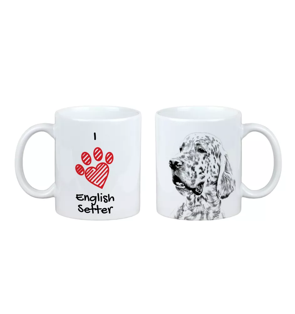 Seter angielski kubek z psem I love Art-Dog