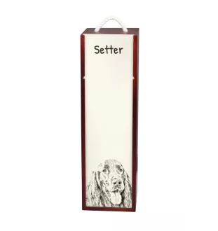 Setter anglais, Setter laverack I - boîte à vin avec chien, boîte à alcool avec graphisme, boîte cadeau personnalisée de la marque Art-Dog