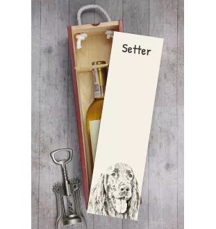Setter anglais, Setter laverack I - boîte à vin avec chien, boîte à alcool avec graphisme, boîte cadeau personnalisée de la marque Art-Dog