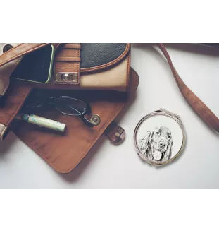 Setter anglais, Setter laverack I - miroir de poche avec chien, miroir personnalisé pour sac à main, miroir compact avec impression de la marque Art-Dog
