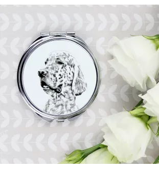 Setter anglais, Setter laverack - miroir de poche avec chien, miroir personnalisé pour sac à main, miroir compact avec impression de la marque Art-Dog