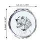 English Springer Spaniel - Taschenspiegel mit Hund, personalisierter Taschenspiegel, kompakter Spiegel mit Art-Dog-Logo