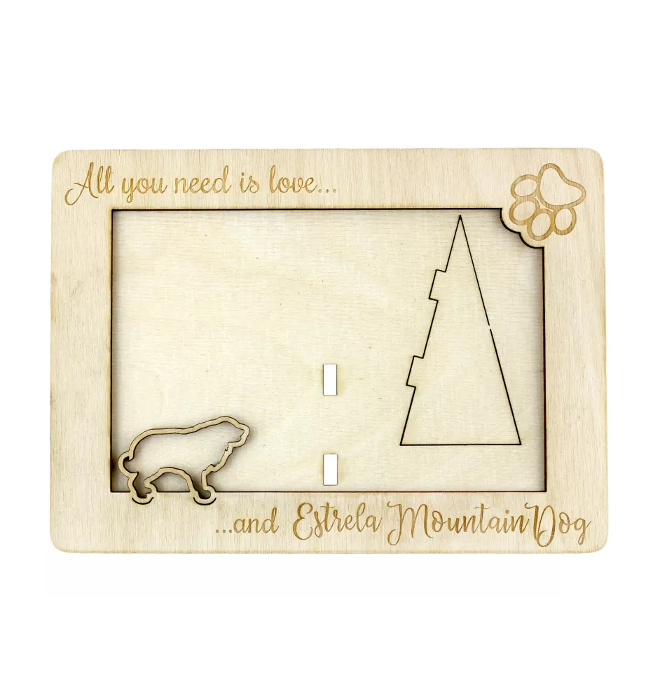 Chien de la Serra da Estrela, cão da Serra da Estrela - Cadre photo, cadre en bois gravé, un joli gadget pour l'amoureux des chiens par Art-Dog